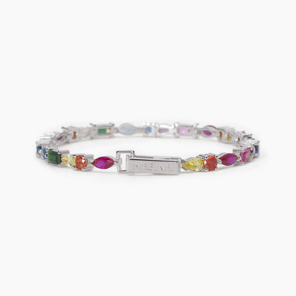 Bracciale tennis multicolor LUXURY - Gioielleria Fondente
