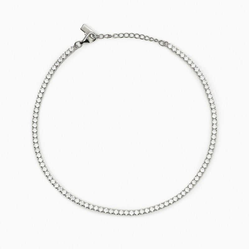 Cavigliera in argento con zirconi bianchi MINI TENNIS - Gioielleria Fondente