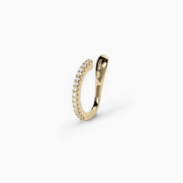 Orecchino ear cuff con zirconi bianchi CUFFMANIA - Gioielleria Fondente