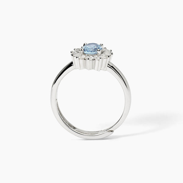 Anello in argento con acquamarina sintetica ovale COOL OR RÉTRO?