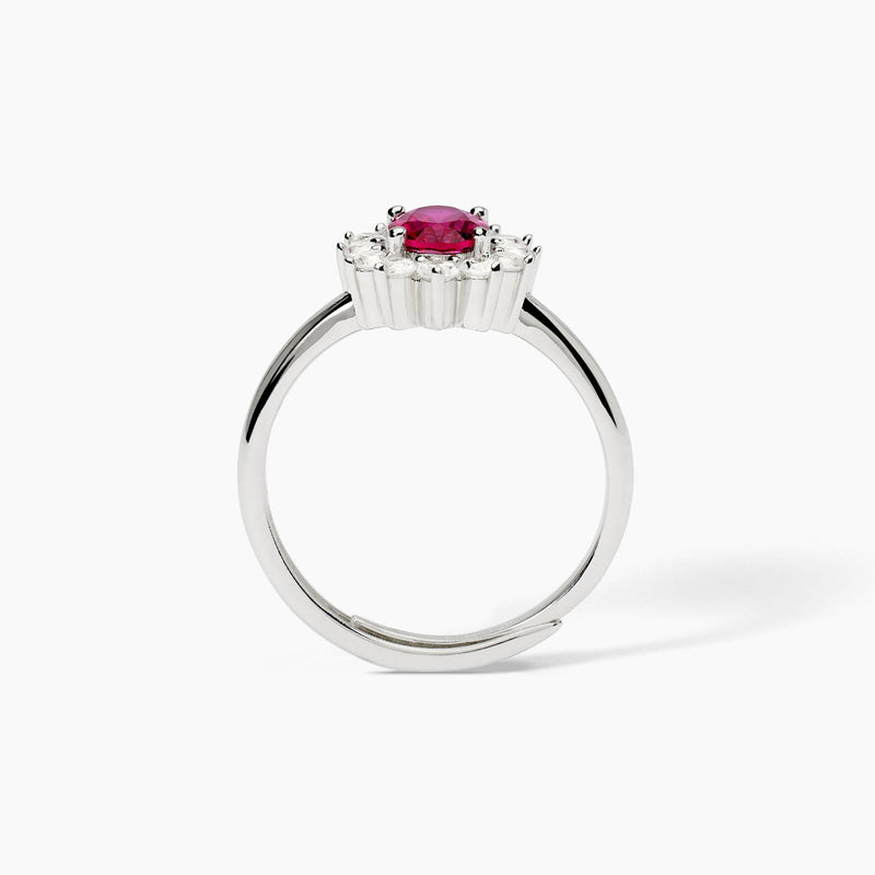 Anello in argento con rubino sintetico ovale COOL OR RÉTRO?