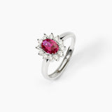 Anello in argento con rubino sintetico ovale COOL OR RÉTRO?