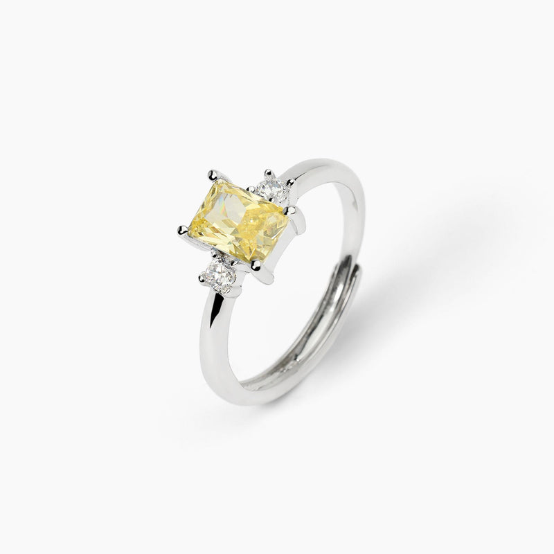 Anello in argento con zircone Lemon - Gioielleria Fondente