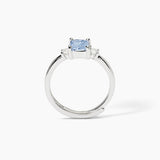 Anello in argento con acquamarina sintetica BATTITO - Gioielleria Fondente