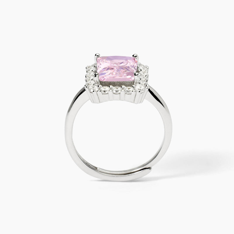 Anello in argento con zircone rosa DESIDERIO INFINITO - Gioielleria Fondente