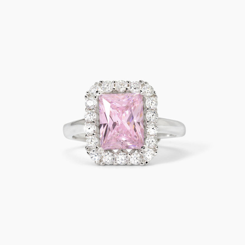 Anello in argento con zircone rosa DESIDERIO INFINITO - Gioielleria Fondente