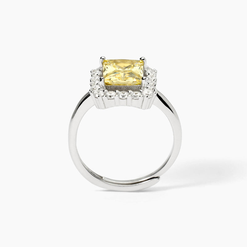 Anello in argento con zircone Lemon DESIDERIO INFINITO - Gioielleria Fondente