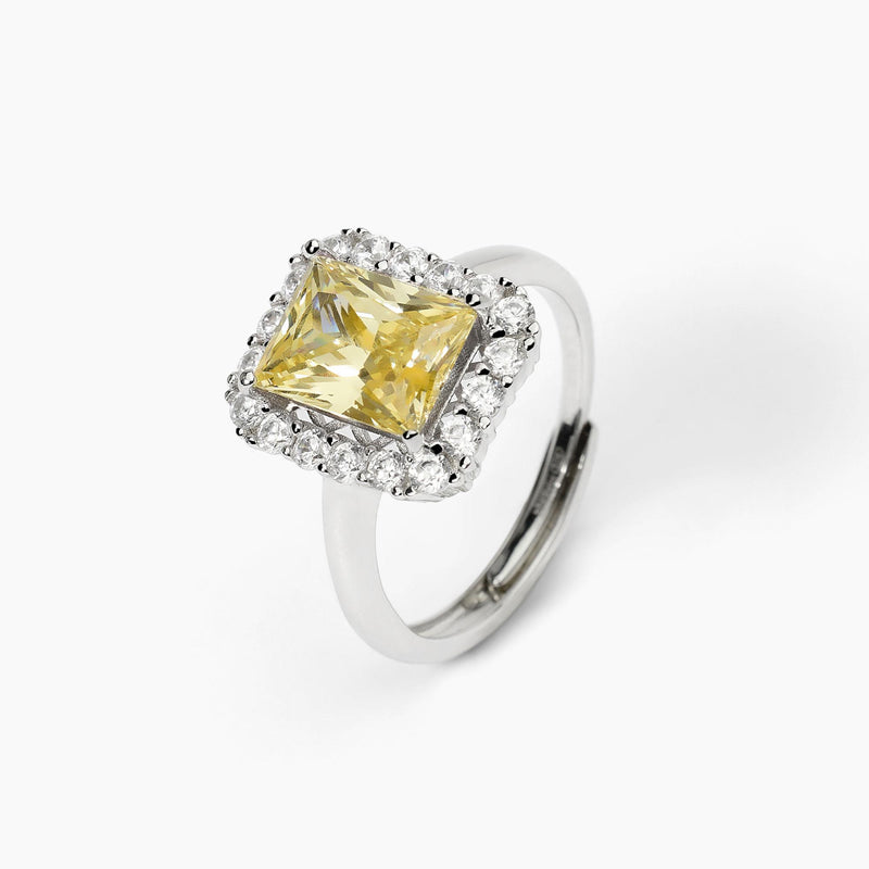 Anello in argento con zircone Lemon DESIDERIO INFINITO - Gioielleria Fondente