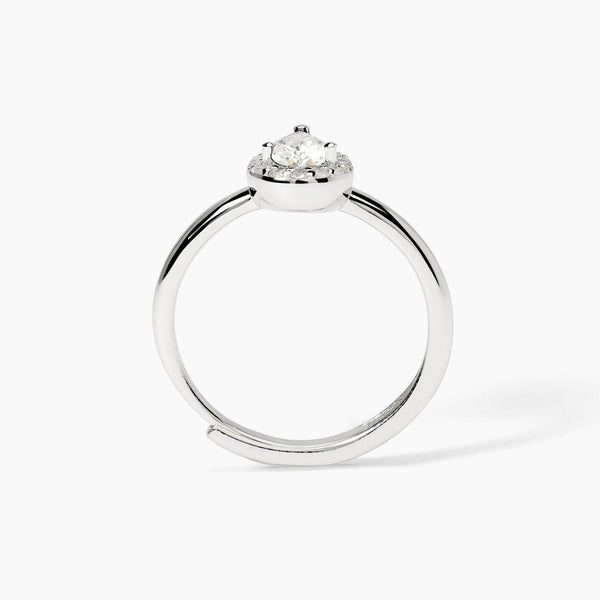 Anello in argento con zirconi bianchi COOL OR RÉTRO? - Gioielleria Fondente