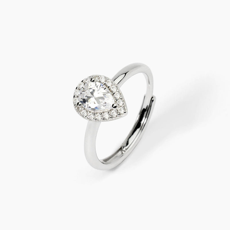 Anello in argento con zirconi bianchi COOL OR RÉTRO? - Gioielleria Fondente