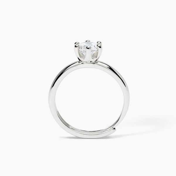 Anello in argento con zircone SOLITAIRE - Gioielleria Fondente