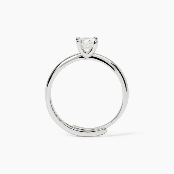 Anello solitario in argento con zircone - Gioielleria Fondente