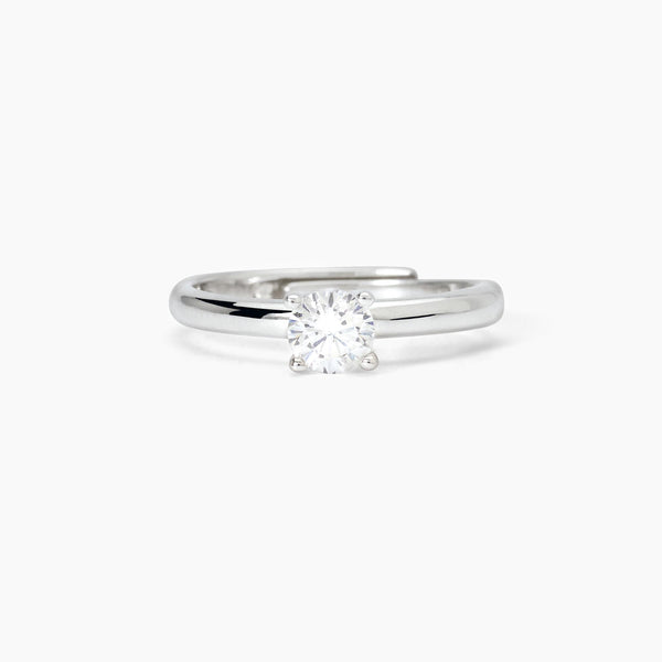 Anello solitario in argento con zircone - Gioielleria Fondente