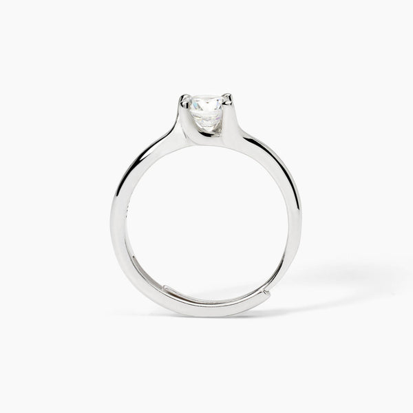 Anello in argento abbraccio con zircone SOLITAIRE