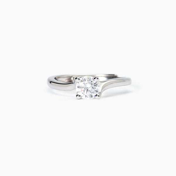 Anello in argento abbraccio con zircone SOLITAIRE