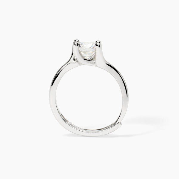 Anello solitario in argento abbraccio con zircone SOLITAIRE - Gioielleria Fondente