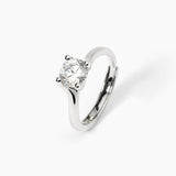 Anello solitario in argento abbraccio con zircone SOLITAIRE - Gioielleria Fondente