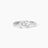 Anello solitario in argento abbraccio con zircone SOLITAIRE - Gioielleria Fondente