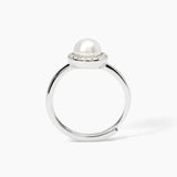 Anello in argento con perla coltivata MILANESIENNE - Gioielleria Fondente