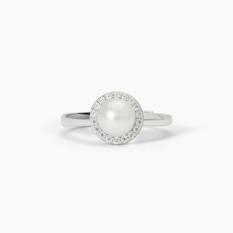Anello in argento con perla coltivata MILANESIENNE - Gioielleria Fondente