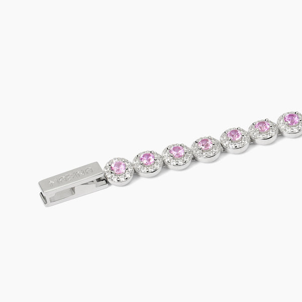 Bracciale tennis in argento con tormalina sintetica MILANESIENNE - Gioielleria Fondente