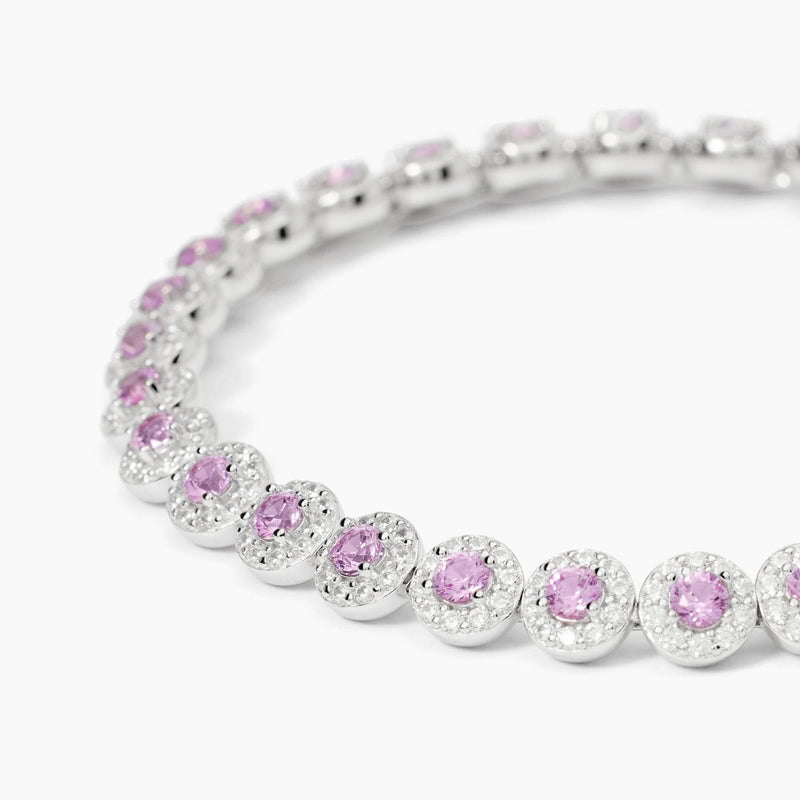 Bracciale tennis in argento con tormalina sintetica MILANESIENNE - Gioielleria Fondente