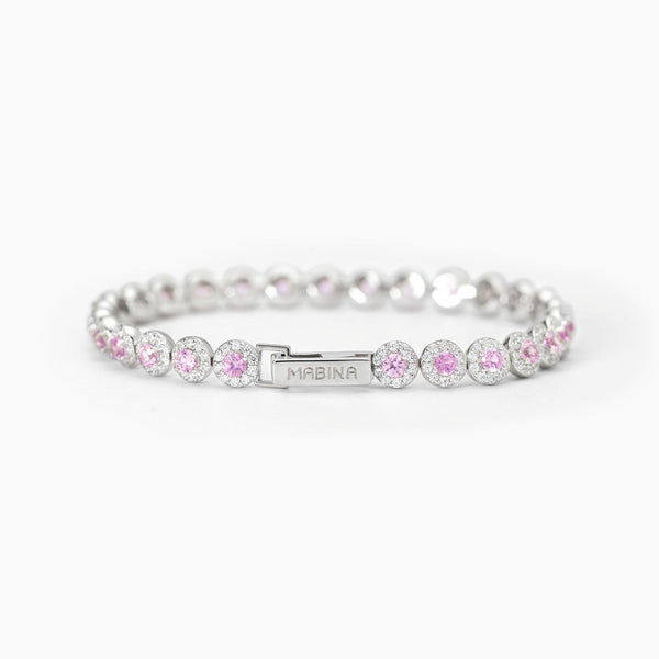 Bracciale tennis in argento con tormalina sintetica MILANESIENNE - Gioielleria Fondente