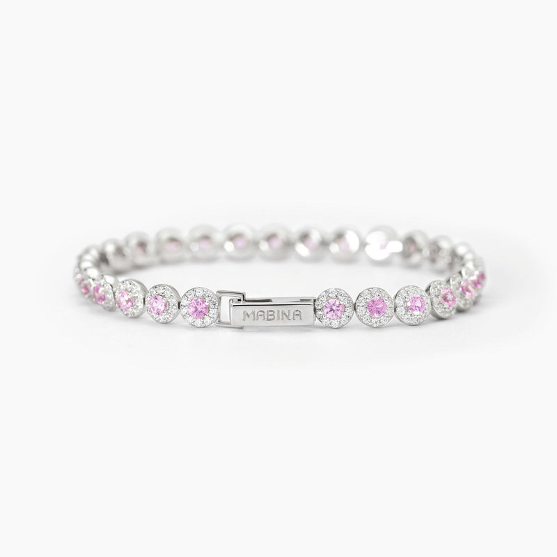 Bracciale tennis in argento con tormalina sintetica MILANESIENNE - Gioielleria Fondente
