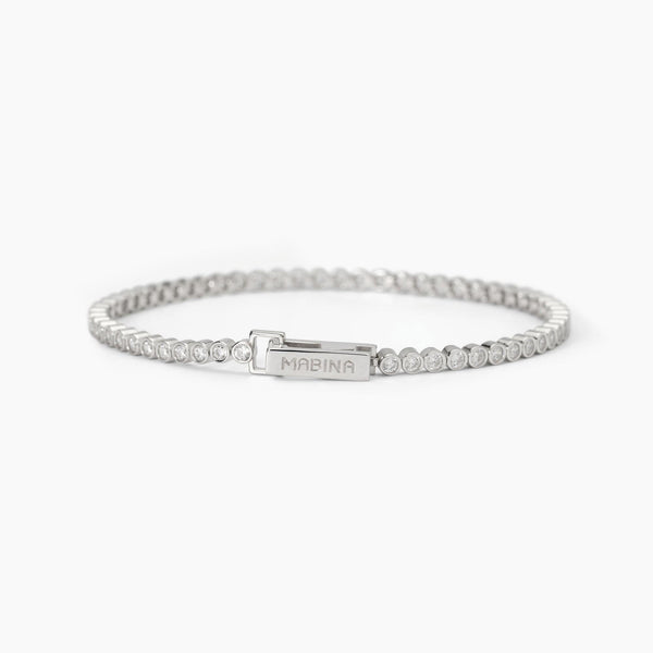 Bracciale tennis in argento con zirconi bianchi PRIVILEGIO - Gioielleria Fondente