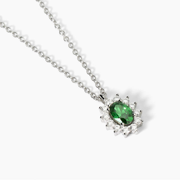 Girocollo in argento con smeraldo sintetico COOL OR RÉTRO? - Gioielleria Fondente