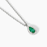 Girocollo in argento con smeraldo sintetico e zirconi COOL OR RÉTRO?