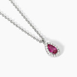 Girocollo in argento con rubino sintetico e zirconi COOL OR RÉTRO? - Gioielleria Fondente