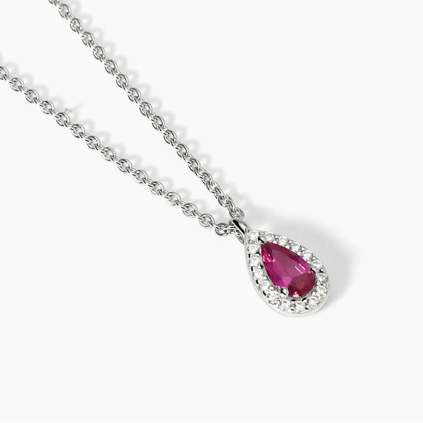 Girocollo in argento con rubino sintetico e zirconi COOL OR RÉTRO? - Gioielleria Fondente