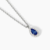 Girocollo in argento con zaffiro sintetico e zirconi COOL OR RÉTRO? - Gioielleria Fondente