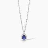 Girocollo in argento con zaffiro sintetico e zirconi COOL OR RÉTRO? - Gioielleria Fondente