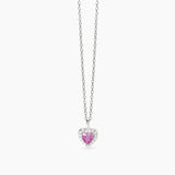 Girocollo in argento con tormalina sintetica a forma di cuore LOVE AFFAIR