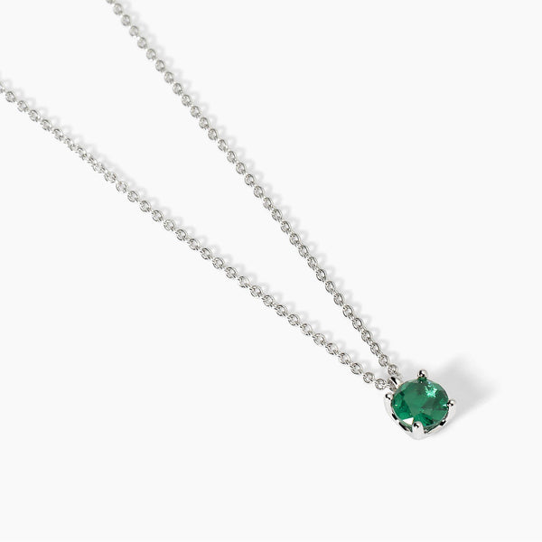 Girocollo in argento con smeraldo sintetico SHINY