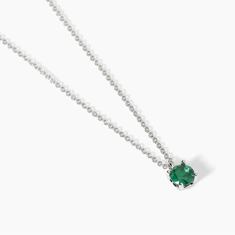 Girocollo in argento con smeraldo sintetico SHINY