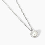 Girocollo in argento con perla coltivata e zirconi MILANESIENNE - Gioielleria Fondente