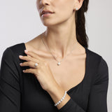 Girocollo in argento con perla coltivata e zirconi MILANESIENNE - Gioielleria Fondente