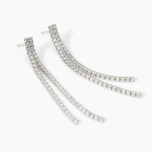 Orecchini in argento con cascata di zirconi SAN LORENZO - Gioielleria Fondente