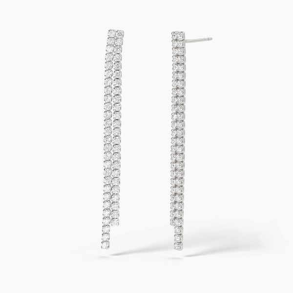 Orecchini in argento con cascata di zirconi SAN LORENZO - Gioielleria Fondente