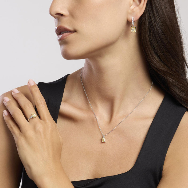 Orecchini a cerchio con zircone Lemon taglio princess DESIDERIO INFINITO - Gioielleria Fondente