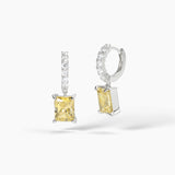 Orecchini a cerchio con zircone Lemon taglio princess DESIDERIO INFINITO - Gioielleria Fondente