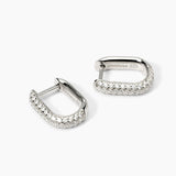 Orecchini ovali in argento con pavè COUTURE