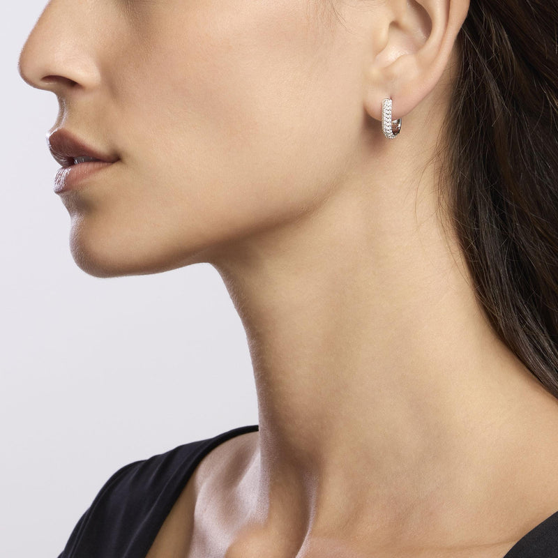 Orecchini ovali in argento con pavè COUTURE