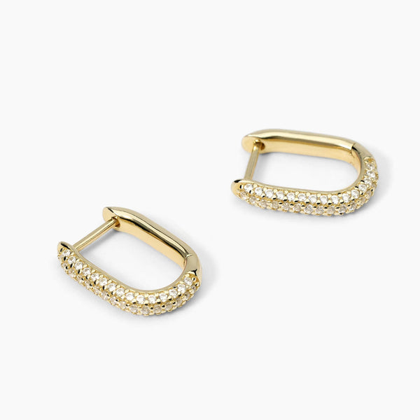 Orecchini ovali in argento dorato COUTURE