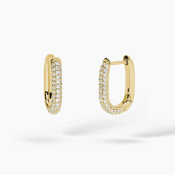 Orecchini ovali in argento dorato COUTURE