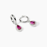 Orecchini a cerchio con rubini sintetici taglio goccia COOL OR RÉTRO?