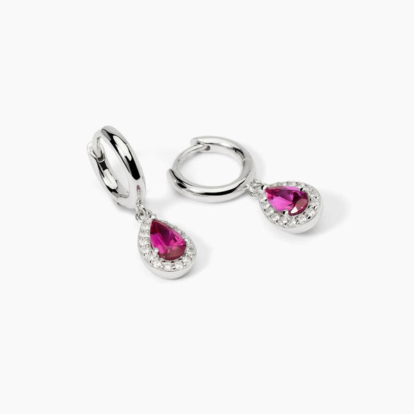 Orecchini a cerchio con rubini sintetici taglio goccia COOL OR RÉTRO?